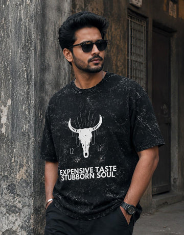 Expensive Taste Stubborn Soul Oversized Acid Wash T-Shirt
