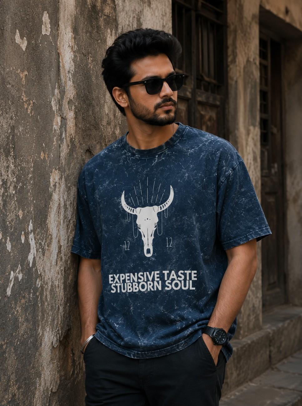 Expensive Taste Stubborn Soul Oversized Acid Wash T-Shirt