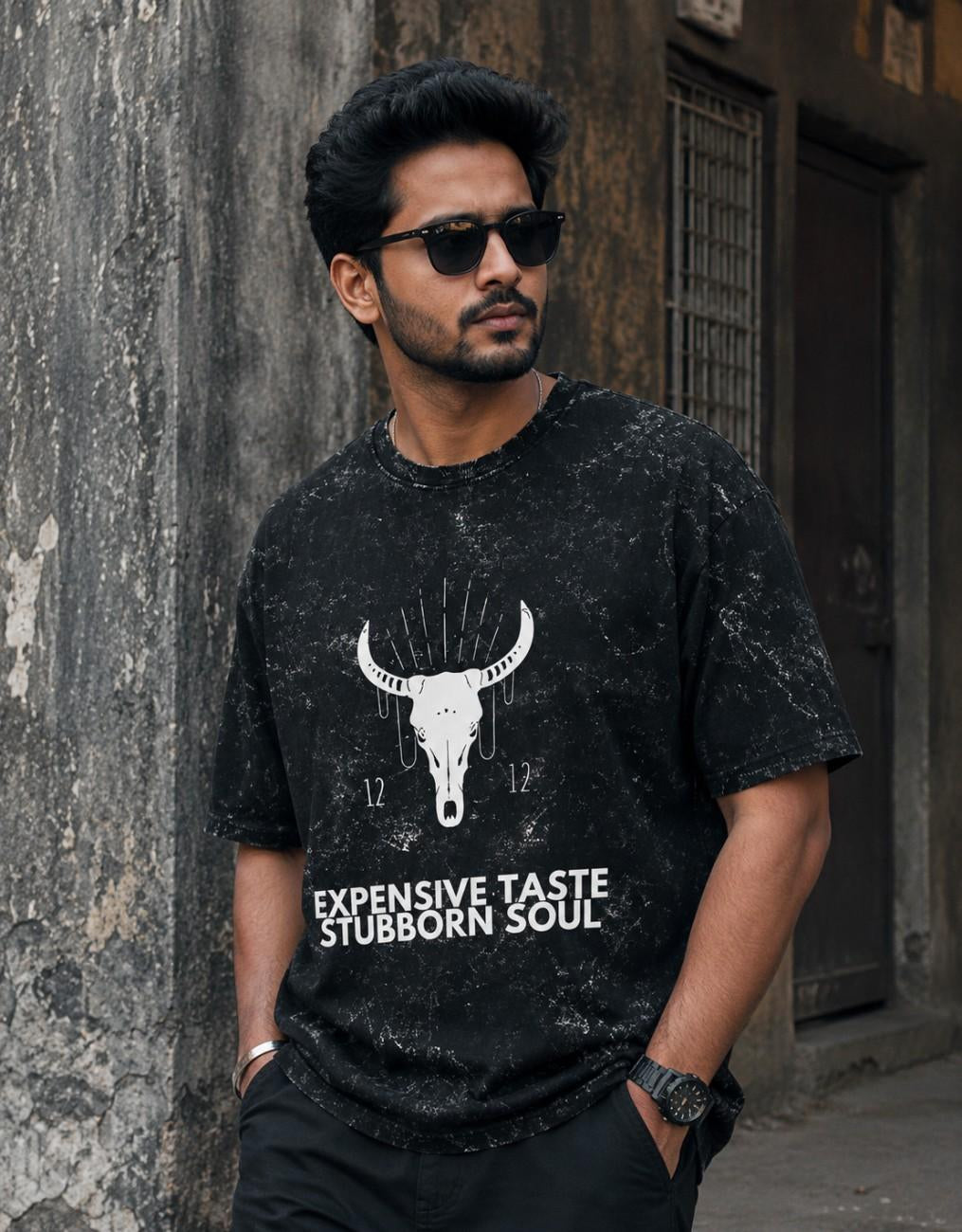 Expensive Taste Stubborn Soul Oversized Acid Wash T-Shirt