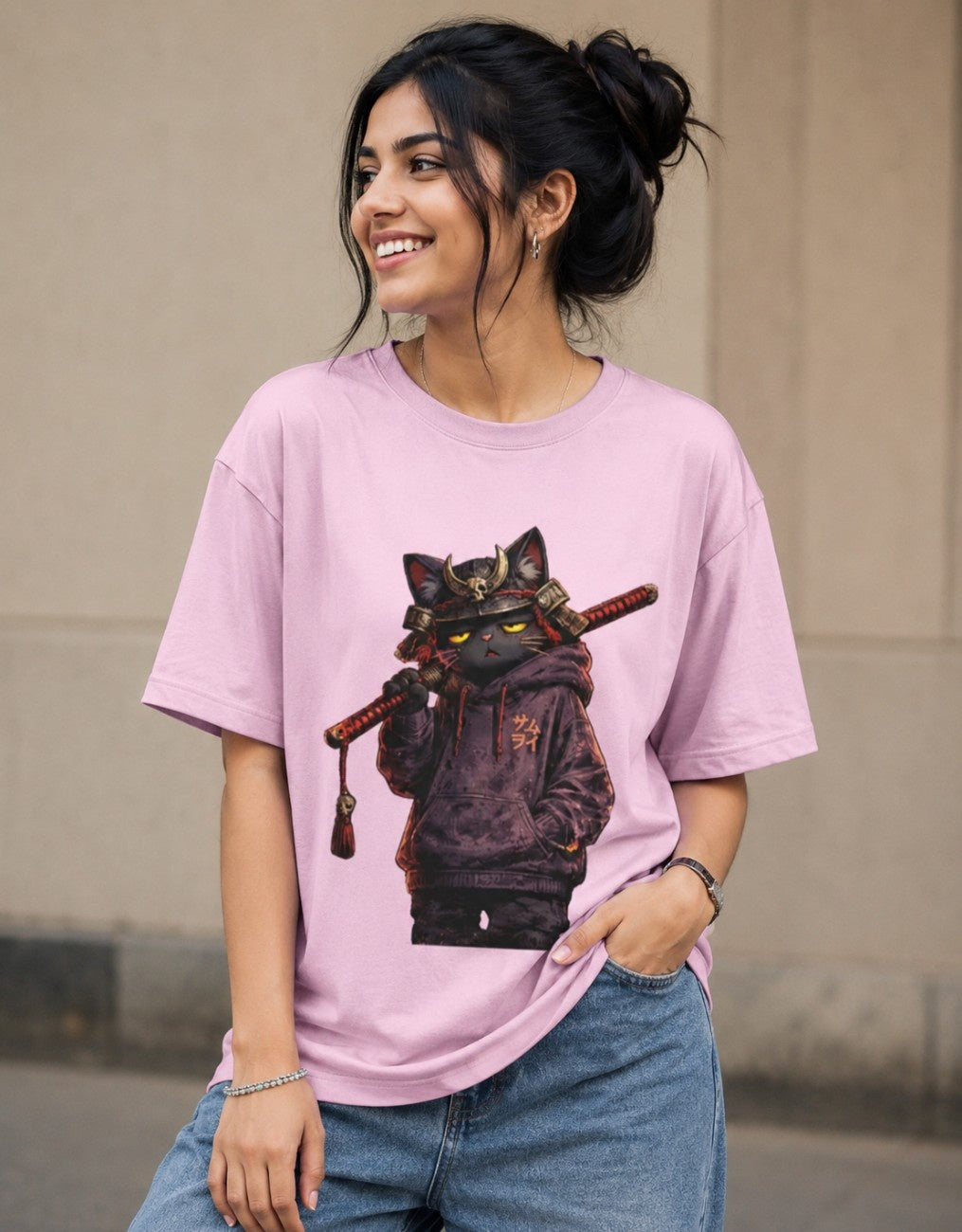 Shadow Ronin Cat Oversized T-Shirt