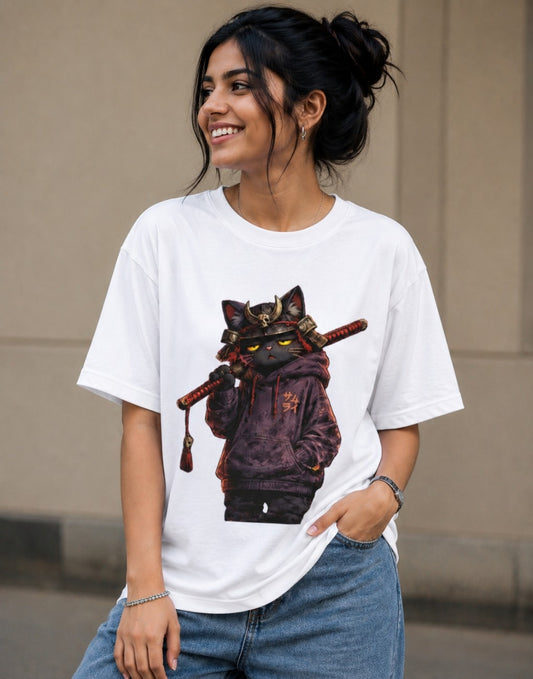 Shadow Ronin Cat Oversized T-Shirt