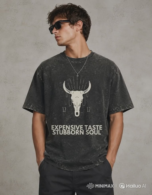 Expensive Taste Stubborn Soul Oversized Acid Wash T-Shirt